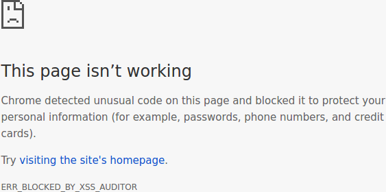 ERR_BLOCKED_BY_XSS_AUDITOR